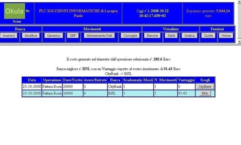 Pagamento Fattura con consiglio Banca più conveniente