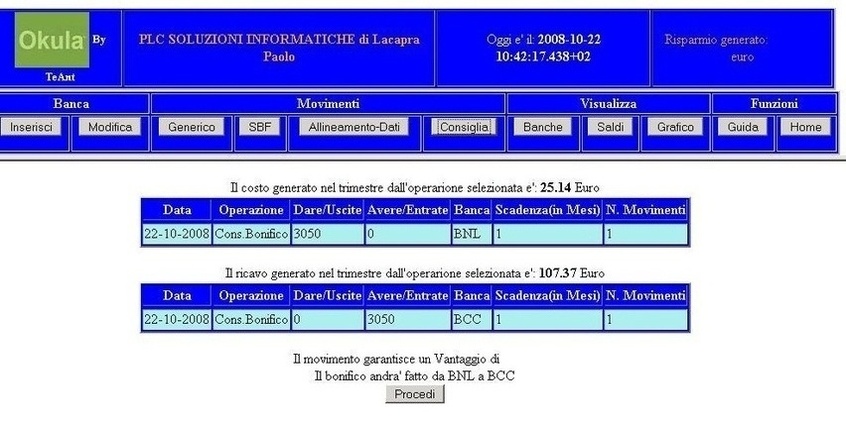 Consiglio movimento di denaro da un conto corrente all'altro per diminuire gli oneri